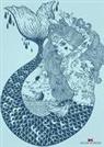 Maritimes Notizbuch - Illustration: Meerjungfrau, 2er-Set