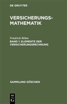 Friedrich Böhm - Friedrich Böhm: Versicherungsmathematik - Band 1: Elemente der Versicherungsrechnung