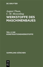 C. M. Meysenbug, Carl M Frhr Meysenbug, August Thum - August Thum; C. M. Meysenbug: Werkstoffe des Maschinenbaues - Teil 2: Die Konstruktionswerkstoffe