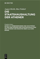 August Böckh, Max Fränkel, Friedrich Spiro - August Böckh; Max Fränkel: Die Staatshaushaltung der Athener - [Band 4]: Verbesserungen und Nachträge zu den drei Bänden der Staatshaushaltung der Athener und Register über alle drei Bände