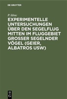 P Idrac, P. Idrac - Experimentelle Untersuchungen über den Segelflug mitten im Fluggebiet grosser segelnder Vögel (Geier, Albatros usw)