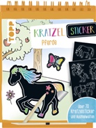 frechverlag, frechverlag, frechverlag - Kratzel Sticker Pferde, m. Holz-Kratzstift