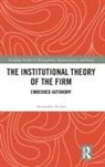 Alexander Styhre, Alexander (Chalmers University of Technolo Styhre, Alexander (Opuniversity of Gothenburg Styhre, Styhre Alexander - Institutional Theory of the Firm