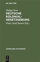 Philipp Zorn, Fran Josef Sassen, Franz Josef Sassen, Franz Josef Sassen - Deutsche Kolonialgesetzgebung