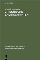 Heinrich Lattermann - Griechische Bauinschriften