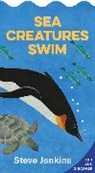 Steve Jenkins, Steve Jenkins - Sea Creatures Swim Shaped Board Book with Lift-the-Flaps