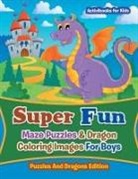 Activibooks For Kids - Super Fun Maze Puzzles & Dragon Coloring Images For Boys
