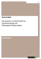 Richard Mahr - Die gestörte Gesamtschuld im Zusammenhang mit Haftungsprivilegierungen