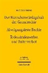 Mathias Hong - Der Menschenwürdegehalt der Grundrechte - Abwägungsfeste Rechte - Todesstrafenverbot und Folterverbot