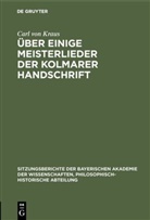 Carl von Kraus - Über einige Meisterlieder der Kolmarer Handschrift