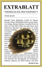 Barthle B Boss, Barthle B. Boss - Extrablatt - Nachrichten aus dem Haus Seelenfrieden I
