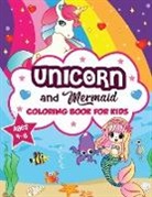 Amazing Activity Press - Unicorn and Mermaid Coloring Book for Kids ages 4-8