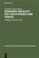 Gottfried August Bürger, Wolfgan Stammler, Wolfgang Stammler - Bürgers Gedicht: Die Nachtfeier der Venus