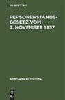 Degruyter - Personenstandsgesetz vom 3. November 1937