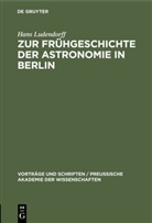 Hans Ludendorff - Zur Frühgeschichte der Astronomie in Berlin