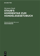 Hermann Staub, Felix Bondi, Heinrich Koenige, Albert Pinner - Hermann Staub: Staub's Kommentar zum Handelsgesetzbuch: Registerband