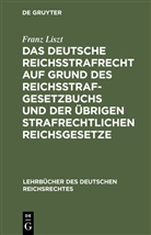 Franz Liszt - Das deutsche Reichsstrafrecht auf Grund des Reichsstrafgesetzbuchs und der übrigen strafrechtlichen Reichsgesetze