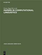 Feren Papp, Ferenc Papp, Szépe, Szépe, György Szépe - Papers in Computational Linguistics