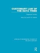 Hans Cory, Hans Hartnoll Cory, Cory Hans, M M Hartnoll, M. M. Hartnoll, Hartnoll M. - Customary Law of the Haya Tribe