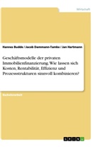 Hannes Budde, Jaco Dammann-Tamke, Jacob Dammann-Tamke, Ja Hartmann, Jan Hartmann - Geschäftsmodelle der privaten Immobilienfinanzierung. Wie lassen sich Kosten, Rentabilität, Effizienz und Prozessstrukturen sinnvoll kombinieren?