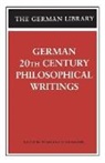 Wolfgang Schirmacher, Wolfgang Schirmacher - German 20th Century Philosophical Writings