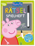 Schwager &amp; Steinlein Verlag, Schwager &amp; Steinlein Verlag - Peppa Pig Rätsel-Spielheft. Rätselbuch mit Stift und abwischbaren Seiten