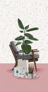 Plant it - Love it! Schmales Notizheft - Motiv Grünes Heim - blanko