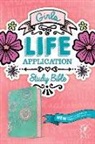 Tyndale (COR)/ Livingstone (COR), Livingstone, Tyndale - Nlt Girls Life Application Study Bible Leatherlike, Teal/Pink Flowers