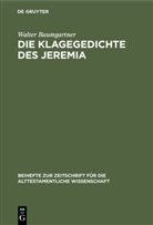 Walter Baumgartner - Die Klagegedichte des Jeremia