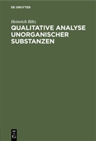 Heinrich Biltz - Qualitative Analyse anorganischer Substanzen