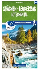 Hallwag Kümmerly+Frey AG, Hallwa Kümmerly+Frey AG, Hallwag Kümmerly+Frey AG - Kümmerly+Frey Wanderkarte 41 Grächen, Leukerbad 1:40.000