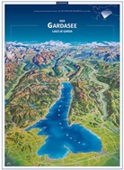 KOMPASS-Karte GmbH, KOMPASS-Karten GmbH, KOMPASS-Karten GmbH - KOMPASS Panorama-Poster Der Gardasee, Lago di Garda