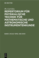 P Carl, Ph Carl, Ph. Carl - Repertorium für physikalische Technik für mathematische und astronomische Instrumentenkunde - Band 3: Atlas. Tafel I bis XXVIII