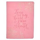 Christian Art Gifts - Journal Handy Pink Love and Coffee