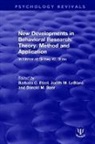 Barbara C. Leblanc Etzel, Donald M. Baer, Baer Donald M., Barbara C. Etzel, Judith M. LeBlanc - New Developments in Behavioral Research: Theory, Method and Applicatio