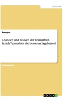 Anonym, Anonymous - Chancen und Risiken der Teamarbeit. Erzielt Teamarbeit die besseren Ergebnisse?