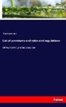 Anonymous - List of premiums and rules and regulations