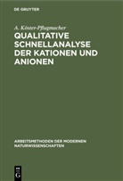 A Köster-Pflugmacher, A. Köster-Pflugmacher - Qualitative Schnellanalyse der Kationen und Anionen