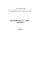Han Rothe, Hans Rothe - Studia Hymnographica III