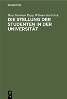 Wilhelm Karl Geck, Hans Heinrich Rupp, Degruyter - Die Stellung der Studenten in der Universität