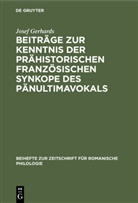 Josef Gerhards - Beiträge zur Kenntnis der prähistorischen französischen Synkope des Pänultimavokals