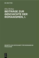 Elise Richter, Alfon Hilka, Alfons Hilka - Beiträge zur Geschichte der Romanismen, I.