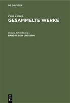Paul Tillich, Renat Albrecht, Renate Albrecht - Paul Tillich: Gesammelte Werke - Band 11: Sein und Sinn