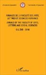 Collectif - Annales de la faculté des arts, lettres et sciences humaines Vol XVII - 2016
