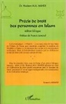 Hashem M A Mahdi, Hashem M. A. Mahdi - Précis de droit des personnes en Islam