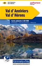 Hallwag Kümmerly+Frey AG, Hallwa Kümmerly+Frey AG, Hallwag Kümmerly+Frey AG - Kümmerly+Frey Wanderkarte 23 Val d'Anniviers, Val d'Hérens 1:60.000