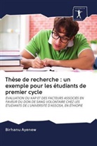 Birhanu Ayenew - Thèse de recherche : un exemple pour les étudiants de premier cycle