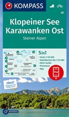 KOMPASS-Karte GmbH, KOMPASS-Karten GmbH, KOMPASS-Karten GmbH - KOMPASS Wanderkarte 65 Klopeiner See, Karawanken Ost, Steiner Alpen 1:50.000