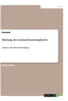Anonym, Anonymous - Haftung der Aufsichtsratsmitglieder