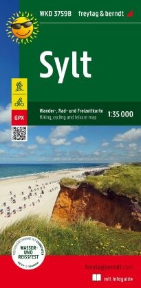 freytag & berndt,  freytag & berndt - Sylt, Wander-, Rad- und Freizeitkarte 1:35.000, freytag & berndt, WKD 3759B, mit Infoguide - Mit Infoguide, GPX Tracks, wasserfest und reißfest